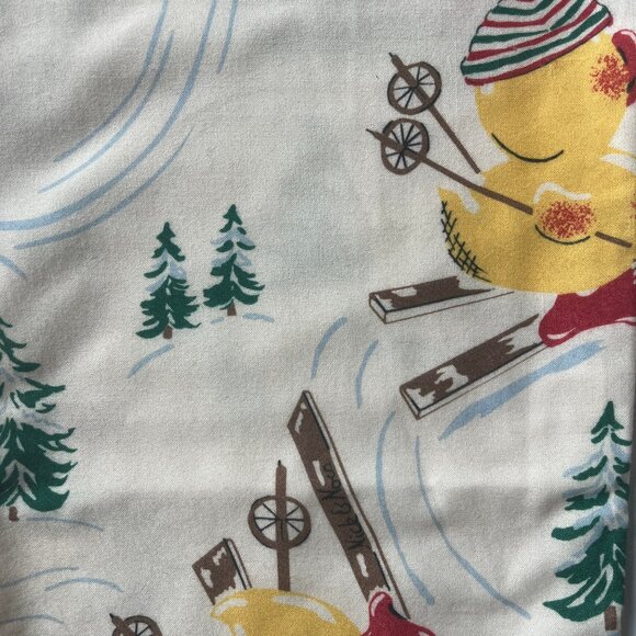 Soft Vintage Nick & Nora Youth XL Pajama Set Y2K Skiing Ducks - Picture 5 of 5